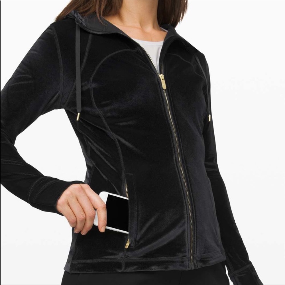 Lululemon Navy Velvet Zip-Up Hoodie